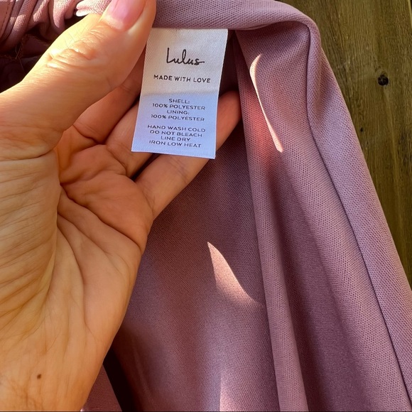 Mauve Pink "Polka Dot" Triangle Print Midi Wrap Dress 🌿 - Picture 12 of 13